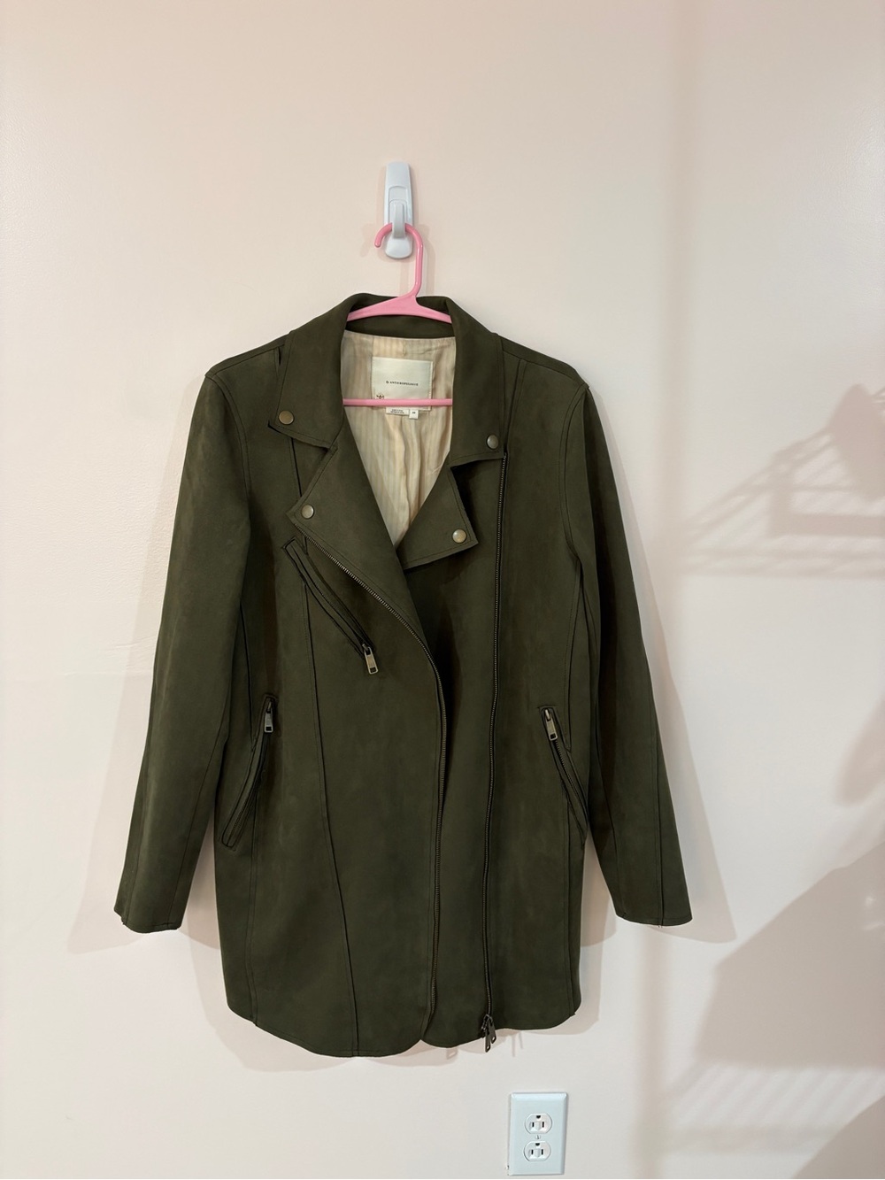 Anthropologie Ripley Sueded Longline Moto Jacket